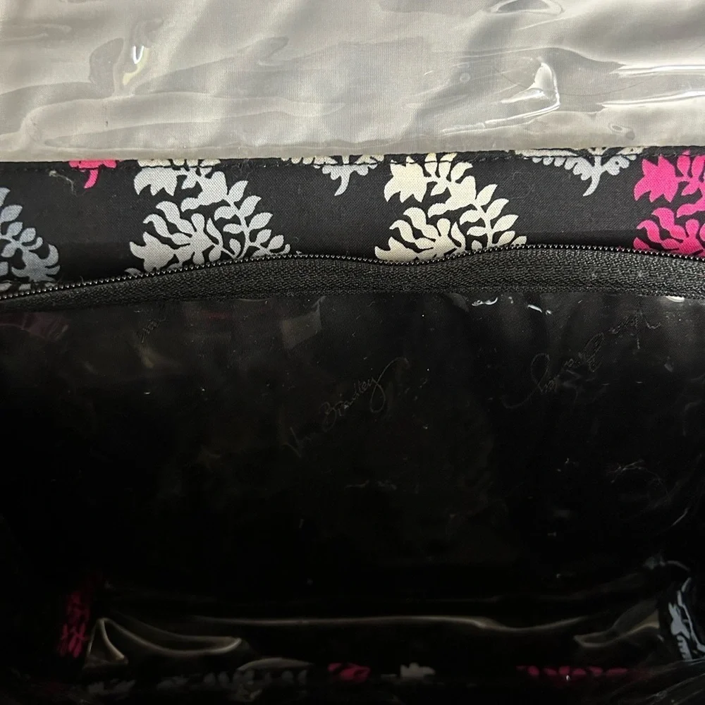 Vera Bradley black and pink foldable hanging cosmetic travel bag